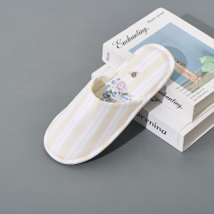 BAIRUILUN Comfortable Cotton Cloth Home Slippers Casual Light Close Toe Flat Hotel Slippers for Bedroom