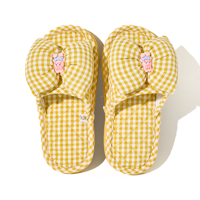 Kids Triple-Layer Thickened Fabric House Slippers Breathable & Silent Soft Sole Machine Washable Korean Style Baby Slippers