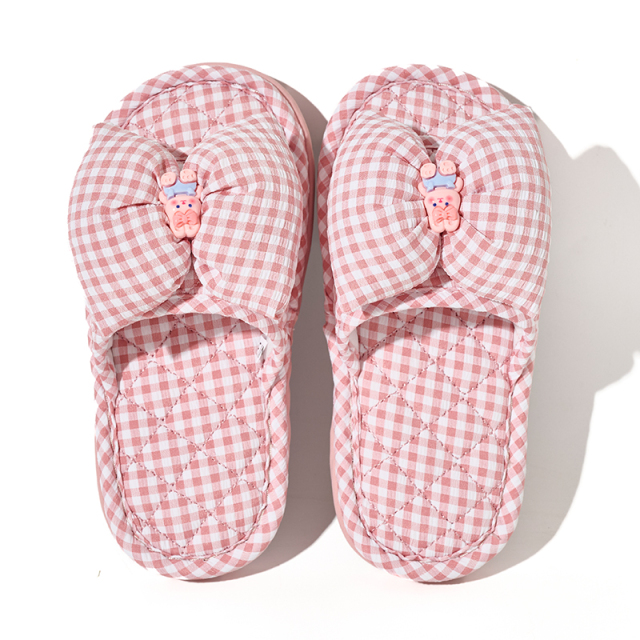 Kids Triple-Layer Thickened Fabric House Slippers Breathable & Silent Soft Sole Machine Washable Korean Style Baby Slippers
