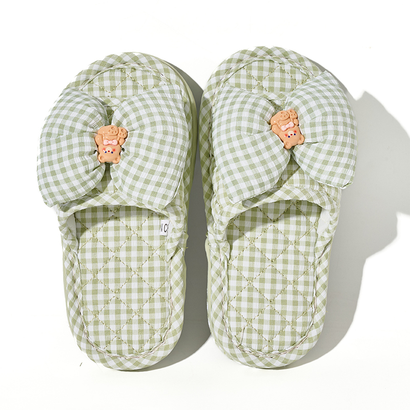 Kids Triple-Layer Thickened Fabric House Slippers Breathable & Silent Soft Sole Machine Washable Korean Style Baby Slippers