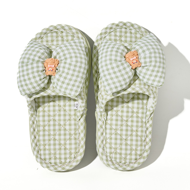 Kids Triple-Layer Thickened Fabric House Slippers Breathable & Silent Soft Sole Machine Washable Korean Style Baby Slippers