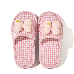 Kids Triple-Layer Thickened Fabric House Slippers Breathable & Silent Soft Sole Machine Washable Korean Style Baby Slippers
