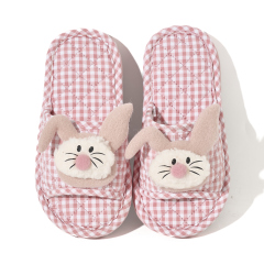 BAIRUILUN Thickened Fabric Kids Cute Animals Slippers Soft Sole Casual Cartoon Style Baby Slippers