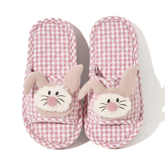 BAIRUILUN Thickened Fabric Kids Cute Animals Slippers Soft Sole Casual Cartoon Style Baby Slippers