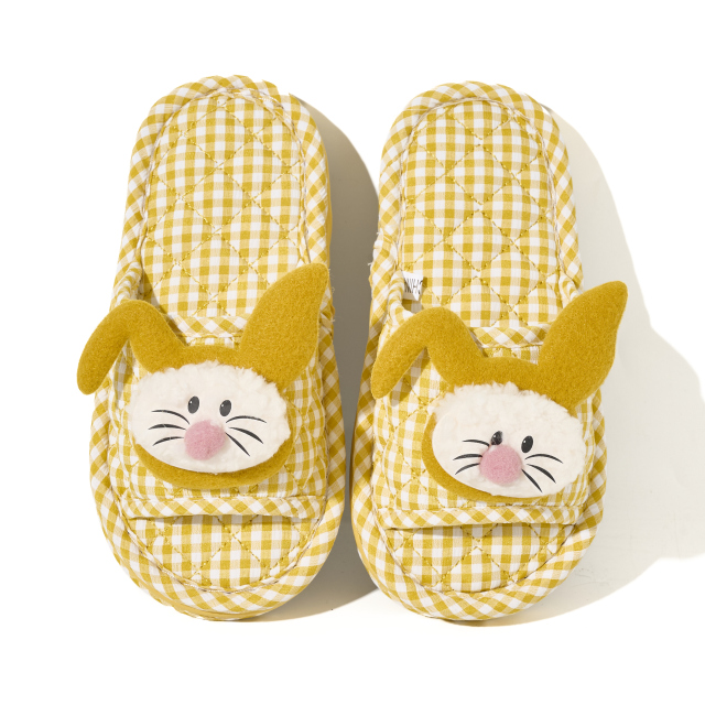 BAIRUILUN Thickened Fabric Kids Cute Animals Slippers Soft Sole Casual Cartoon Style Baby Slippers