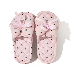 BAIRUILUN Triple-Layer Thickened Fabric Kids Cute Slippers Big Bow Ribbon Soft Sole Casual Style Baby Slippers