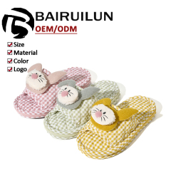 BAIRUILUN Thickened Fabric Kids Cute Animals Slippers Soft Sole Casual Cartoon Style Baby Slippers