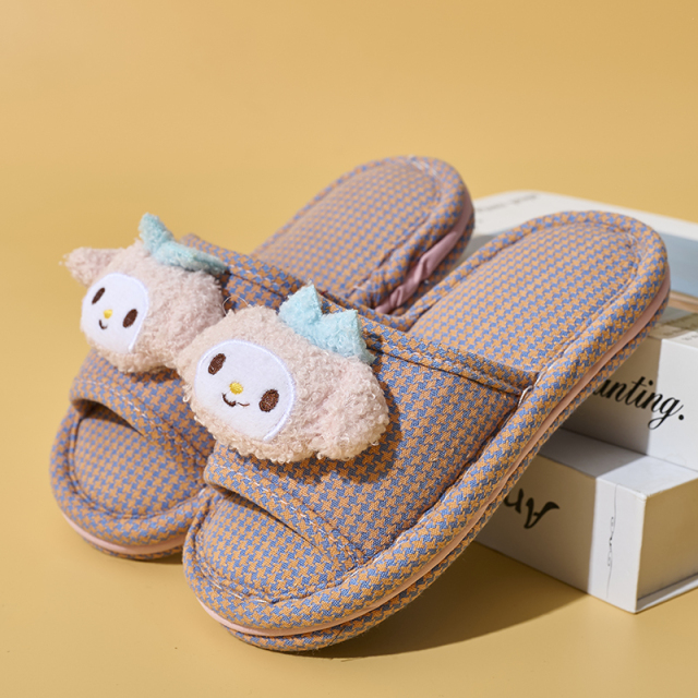 BAIRUILUN Warm Fashion Indoor Kids Slippers Comfortable Cute Cartoon Sweat-Absorbent Soft Slip-Resistant Cotton Slippers