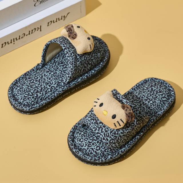 BAIRUILUN Warm Fashion Indoor Kids Slippers Cute Cat Non-Slip Household Slippers Children Home Cotton Slippers