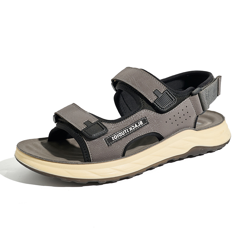 BAIRUILUN Men's Flat Breathable Outdoor Fisherman Casual Sandals PU Slip-Resistant Outsole Cushioned Lightweight Sandals