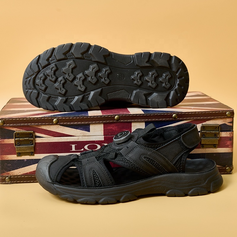 Breathable Men's Premium Outdoor Sandals Slip-Resistant PU Sole Quick-Twist Closure & Cushion Sole for Hiking/Camping/Travel