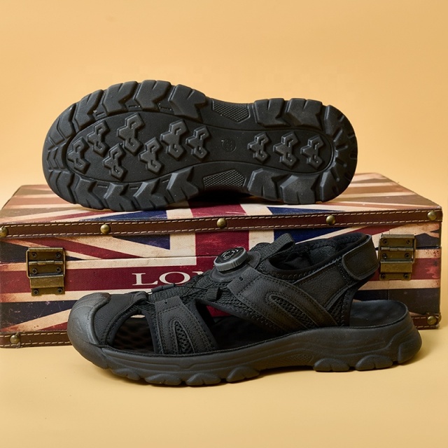 Breathable Men's Premium Outdoor Sandals Slip-Resistant PU Sole Quick-Twist Closure & Cushion Sole for Hiking/Camping/Travel