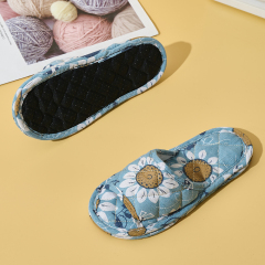 Custom Double-Layer Breathable Soft Flooring Cloth Slippers for Home OEM Comfortable Bedroom Couples Slippers