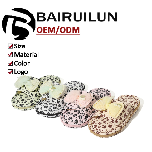 BAIRUILUN Warm Fashion Indoor Kids Slippers Cute Cat Non-Slip Household Slippers Children Home Cotton Slippers