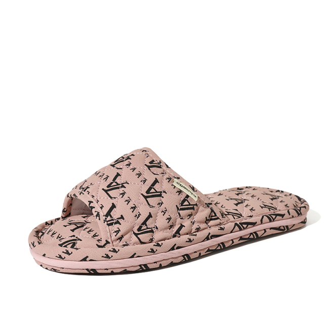 Lady's Fashion Indoor Open Toe Cloth Slippers Custom Light Soft Sole Non-Slip Silence Floor Slippers