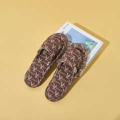 Lady's Fashion Indoor Open Toe Cloth Slippers Custom Light Soft Sole Non-Slip Silence Floor Slippers