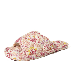 Ultralight Soft Fabric Cloth Sole Wooden Floor Slippers Men and Women Summer Mute Indoor Florals Soft Slippers