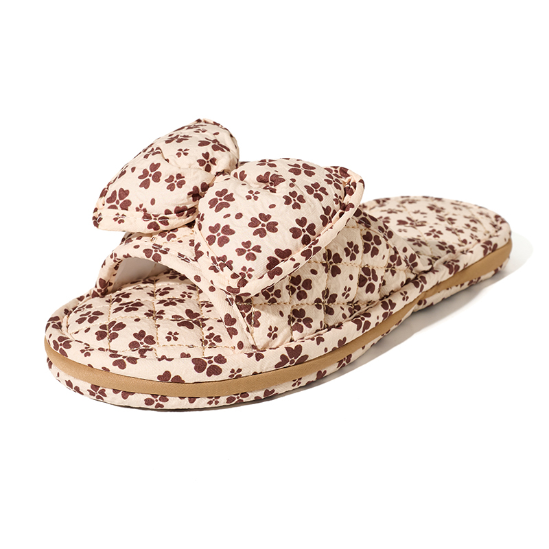 Ultralight Soft Fabric Cloth Sole Wooden Floor Slippers Men and Women Summer Mute Indoor Florals Soft Slippers