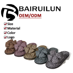 Factory Custom Bedroom Tree-layer Four-leaf Clover Silent Slippers Anti-slip Comfortable Indoor Women's Soft Big Bow Slippers