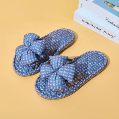 Factory Custom Bedroom Tree-layer Leopard Print Cloth Slippers Anti-slip Comfortable Indoor Women's Soft Casual Slippers