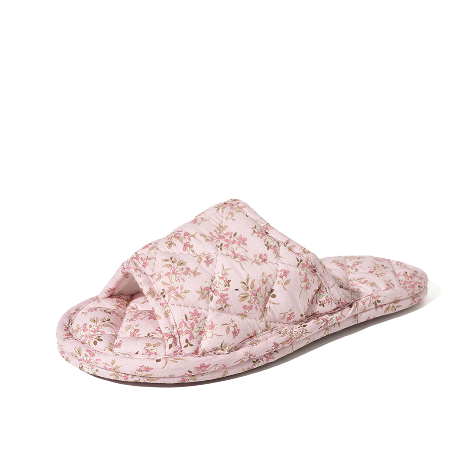 Ultralight Soft Fabric Cloth Sole Wooden Floor Slippers Men and Women Summer Mute Indoor Florals Soft Slippers