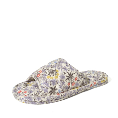 Ultralight Soft Fabric Cloth Sole Wooden Floor Slippers Men and Women Summer Mute Indoor Florals Soft Slippers