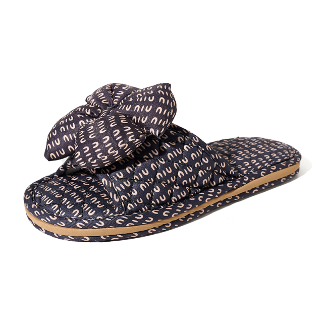 Factory Custom Bedroom Tree-layer Leopard Print Cloth Slippers Anti-slip Comfortable Indoor Women's Soft Casual Slippers
