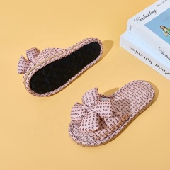 Factory Custom Bedroom Tree-layer Leopard Print Cloth Slippers Anti-slip Comfortable Indoor Women's Soft Casual Slippers