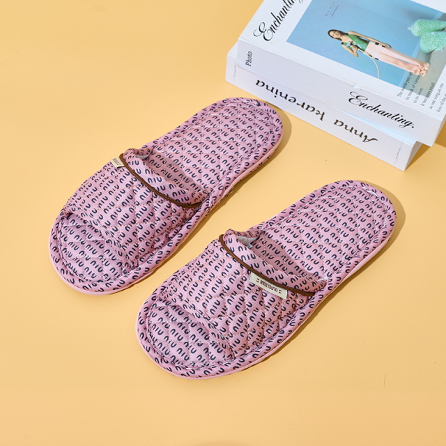 Factory Custom Minimalist Printed Fabric Slippers All-Season Indoor Couples' Soft-Sole Silent Slippers