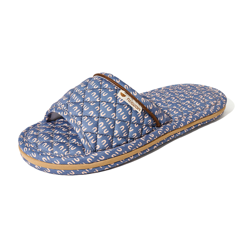 Factory Custom Minimalist Printed Fabric Slippers All-Season Indoor Couples' Soft-Sole Silent Slippers