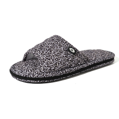 Factory Custom Bedroom Tree-layer Leopard Print Cloth Slippers Anti-slip Comfortable Indoor Women's Soft Casual Slippers