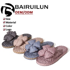 Factory Custom Bedroom Tree-layer Leopard Print Cloth Slippers Anti-slip Comfortable Indoor Women's Soft Casual Slippers