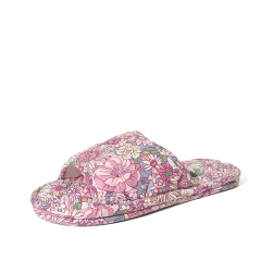 Ultralight Soft Fabric Cloth Sole Wooden Floor Slippers Men and Women Summer Mute Indoor Florals Soft Slippers