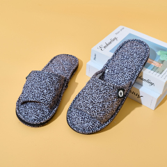 Factory Custom Bedroom Tree-layer Leopard Print Cloth Slippers Anti-slip Comfortable Indoor Women's Soft Casual Slippers