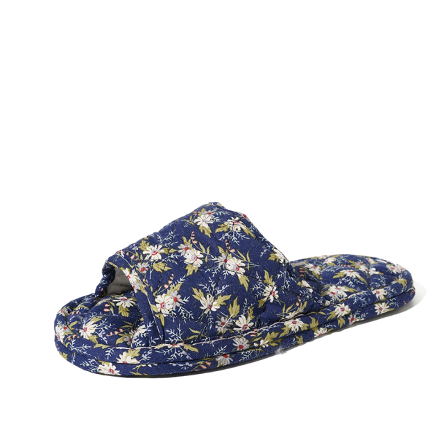 Ultralight Soft Fabric Cloth Sole Wooden Floor Slippers Men and Women Summer Mute Indoor Florals Soft Slippers