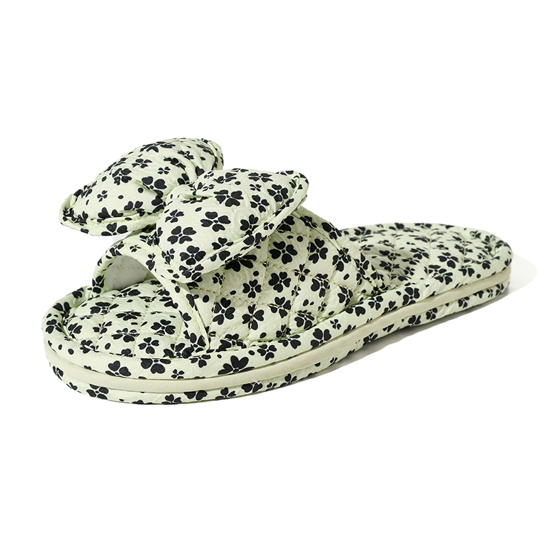 Ultralight Soft Fabric Cloth Sole Wooden Floor Slippers Men and Women Summer Mute Indoor Florals Soft Slippers
