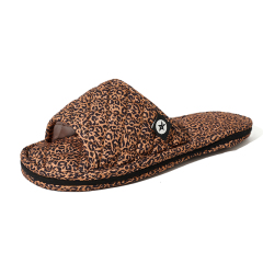 Factory Custom Bedroom Tree-layer Leopard Print Cloth Slippers Anti-slip Comfortable Indoor Women's Soft Casual Slippers