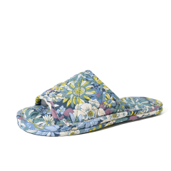 Ultralight Soft Fabric Cloth Sole Wooden Floor Slippers Men and Women Summer Mute Indoor Florals Soft Slippers