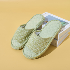 Ultralight Soft Fabric Cloth Sole Wooden Floor Slippers Men and Women Summer Mute Indoor Florals Soft Slippers