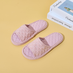 Ultralight Soft Fabric Cloth Sole Wooden Floor Slippers Men and Women Summer Mute Indoor Florals Soft Slippers