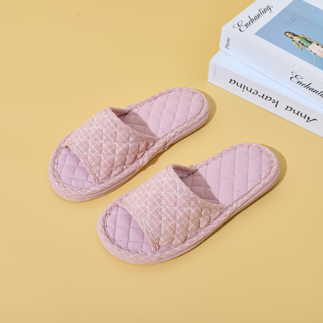 Ultralight Soft Fabric Cloth Sole Wooden Floor Slippers Men and Women Summer Mute Indoor Florals Soft Slippers