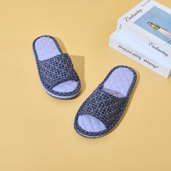 Ultralight Soft Fabric Cloth Sole Wooden Floor Slippers Men and Women Summer Mute Indoor Florals Soft Slippers