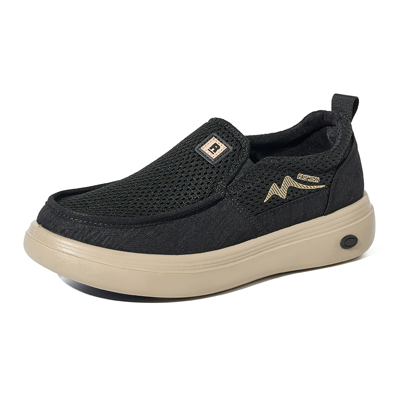 Bairuilun Men's Slip-On Commuting OEM Accepted Casual Shoes Soft Sole Breathable Mesh Lightweight Walking Shoes