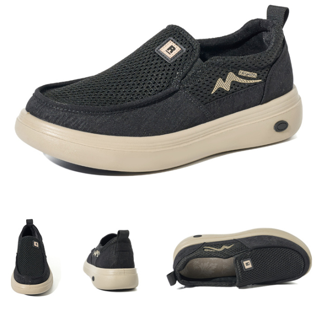 Bairuilun Men's Slip-On Commuting OEM Accepted Casual Shoes Soft Sole Breathable Mesh Lightweight Walking Shoes