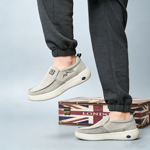 Bairuilun Men's Slip-On Commuting OEM Accepted Casual Shoes Soft Sole Breathable Mesh Lightweight Walking Shoes