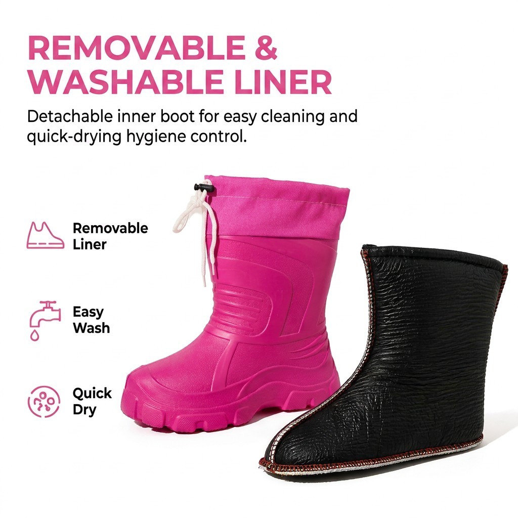 Lightweight EVA Shell Snow Boots Women Warm Removable Faux Fur Interior Waterproof Winter Outdoor Rain Booties Bulk Price
