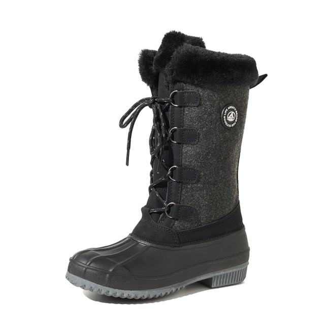 Wholesale Custom Women's High Top Warm Duck Boots Lace-up Waterproof Snow Boots for Ladies Crossover Sizing 26-42