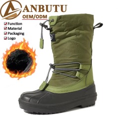 Waterproof Winter Snow Boots for Women Men TPR Outsole Oxford Upper Faux Fur Lined Warm Thermal Outdoor Hiking Shoes Wholesale