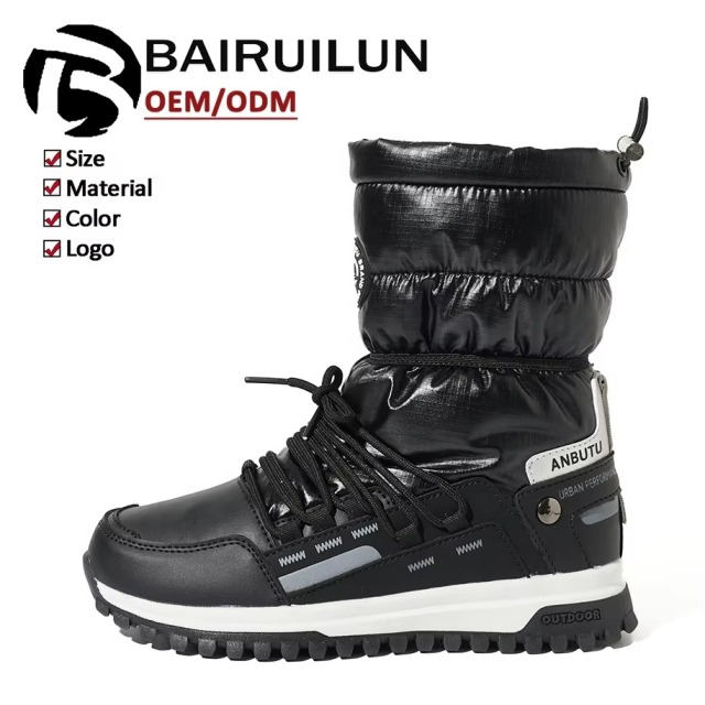 High-quality Waterproof Snow Boots with Nylon Thermal Insulation Anti-Slip TPR Sole OEM/ODM Customizable with Bulk Discount