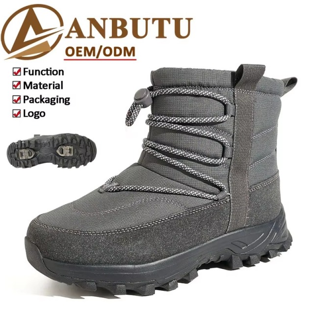 Men Women Winter Snow Boots Waterproof Quilted Puffer Foldable Ice Gripper Anti-slip Faux Fur Lined Winter Boots Wholesale